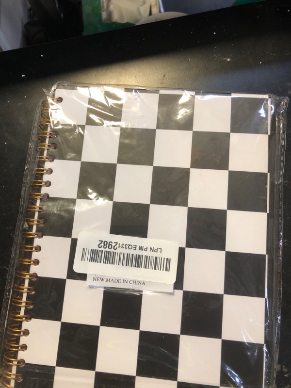Photo 1 of Spiral Journal Notebook,A5 Hardcover Lined Journals for Women Girl 6 x 8.3 in,120 Pages Thick Paper,Cute College Ruled Writing Notebook for Gifts Office Work School(Black White Checkered Plaid)