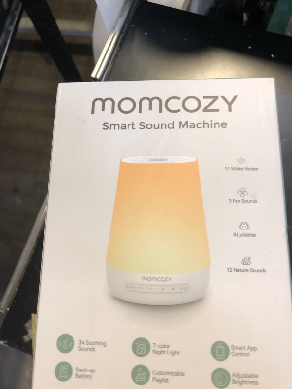 Photo 1 of Baby Sound Machine, Momcozy White Noise Machine for Baby Sleeping with Night Light, Toddler Sleep Trainer with 34 Soothing Sounds, Timer, App Remote Control, Personal Sleep Routine (Blue)