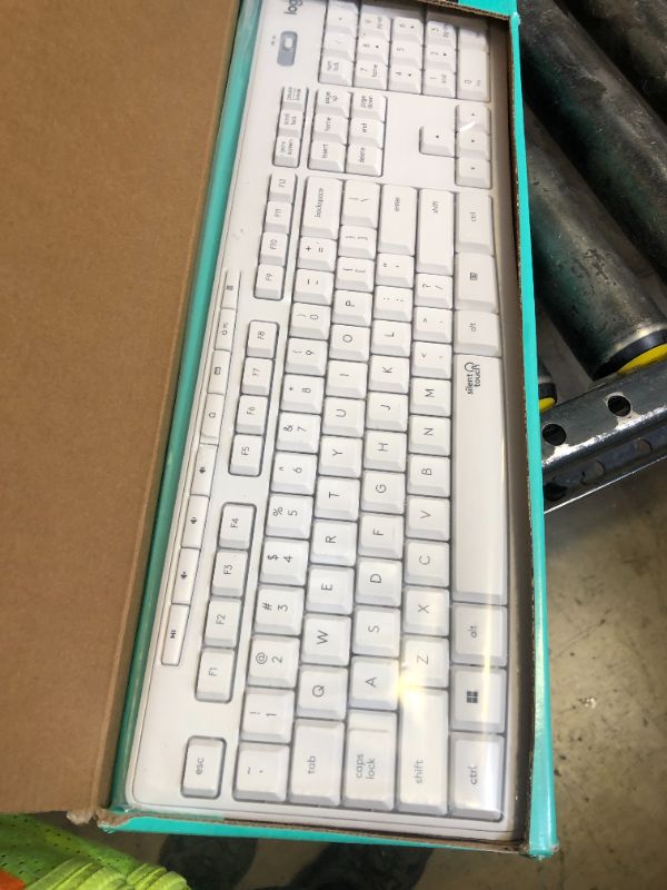 Photo 1 of Logitech MK295 Wireless Mouse & Keyboard Combo with SilentTouch Technology, Full Numpad, Advanced Optical Tracking, Lag-Free Wireless, 90% Less Noise - Off White