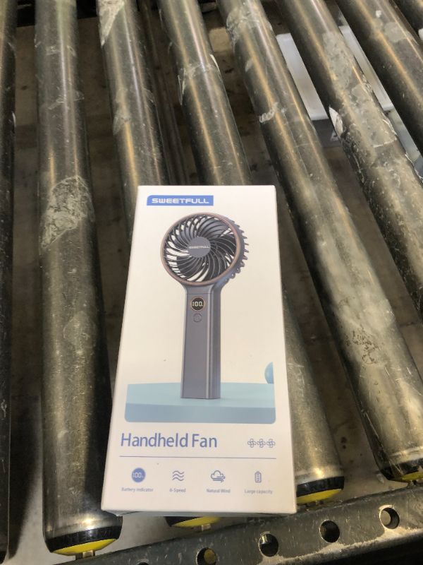 Photo 1 of SWEETFULL Handheld Portable Fan, 5000mAh Rechargeable Battery, 6 Speed Wind, LED Digital Display, Foldable Electric Personal Mini Travel Fan with Backup Power, Summer Essentials Gifts for Women Girl