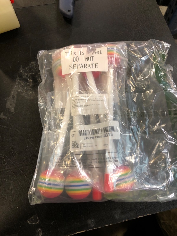 Photo 1 of 6 Pieces Lollipop Felt Drum Stick Soft Lollipop Drum Timpani Mallets Foam Head Percussion Sticks Rainbow Plastic Drumsticks for Kids Hand Percussion Toy for Adults Musical Instrument Accessories