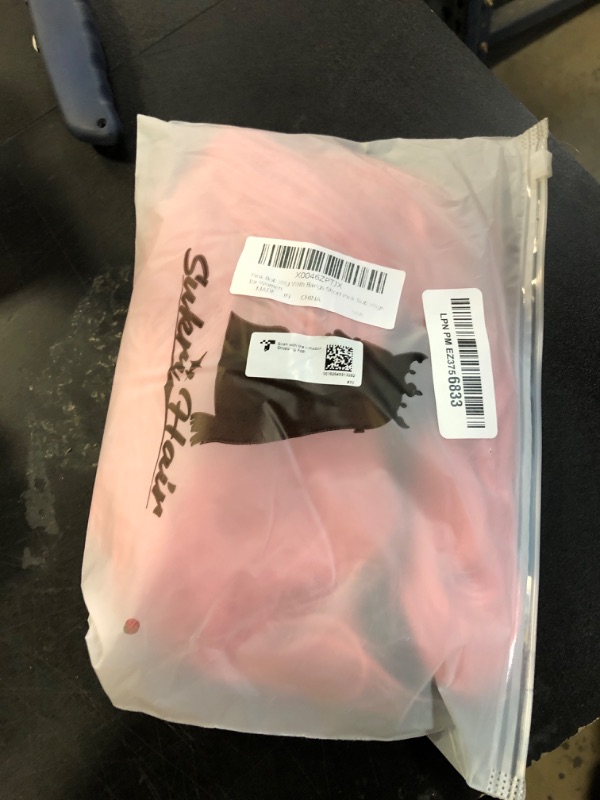 Photo 1 of eNilecor Pink Wig, Short Colorful Synthetic Curly Pastel Wigs with Air Bangs for Women(14" Pink)