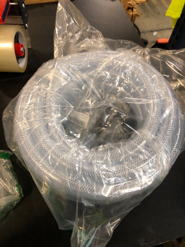 Photo 1 of JUNZHIDA High Pressure Braided Clear Flexible PVC Tubing 3/4" ID, 25ft
