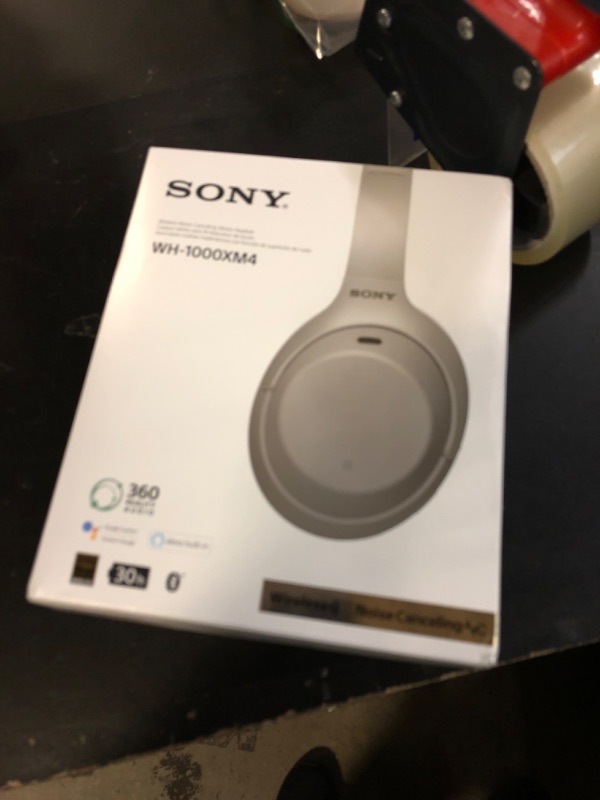 Photo 1 of Sony WH-1000XM4 Wireless Premium Noise Canceling Overhead Headphones with Mic for Phone-Call and Alexa Voice Control, Silver WH1000XM4
