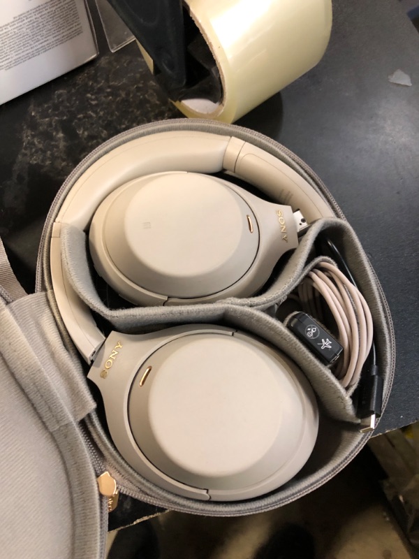 Photo 1 of Sony WH-1000XM4 Wireless Premium Noise Canceling Overhead Headphones with Mic for Phone-Call and Alexa Voice Control, Silver WH1000XM4