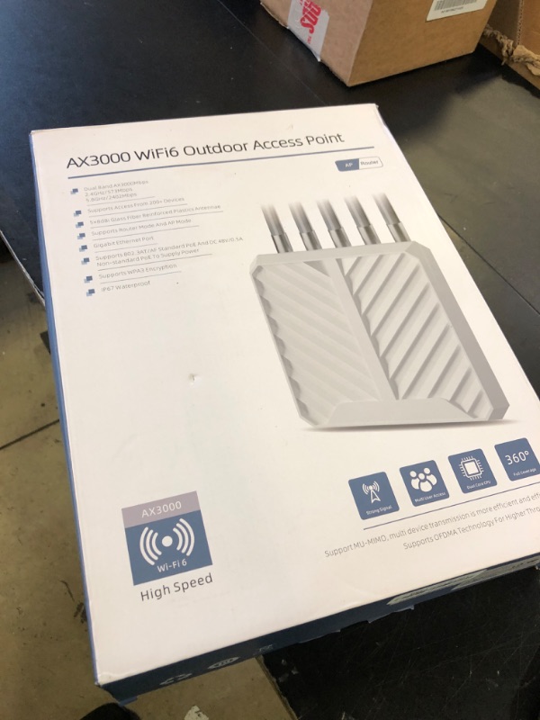 Photo 1 of Outdoor WiFi Extender,SQECH AX3000 Dual-Band Wireless Access Point,Long Range Outdoor WiFi Extender with 5x8dBi Antennas/48V PoE Adapter/IP67 Waterproof,Up to 256 Devices for Farm,Yard,Campsite