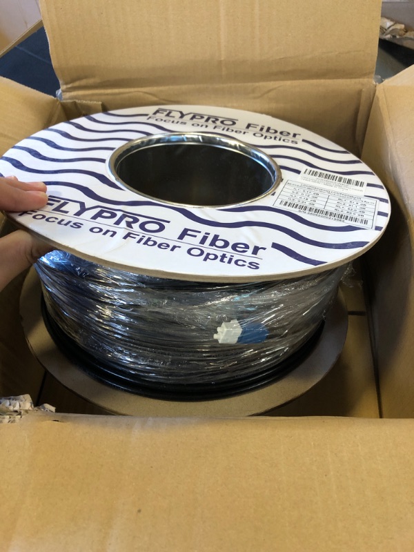 Photo 1 of FLYPROFiber- 150m/492ft Industrial TPU OS2 LC to LC Outdoor Armored Fiber Optic Cable, Duplex Single Mode Fiber Patch Cable, 1G/10G, 9/125um Uniboot with Pulling Eye Kit, OD-5mm
