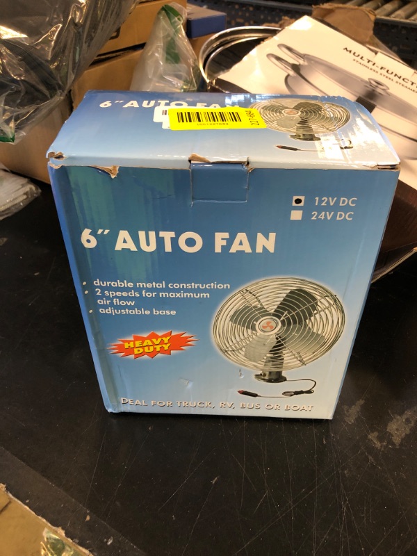 Photo 1 of XGGYA Heavy Duty 12V 6" All-Metal 2-Speed Fan, RV, Truck & Car Cigarette Lighter Cooling Fan, Circulates Air (6FT Cord)