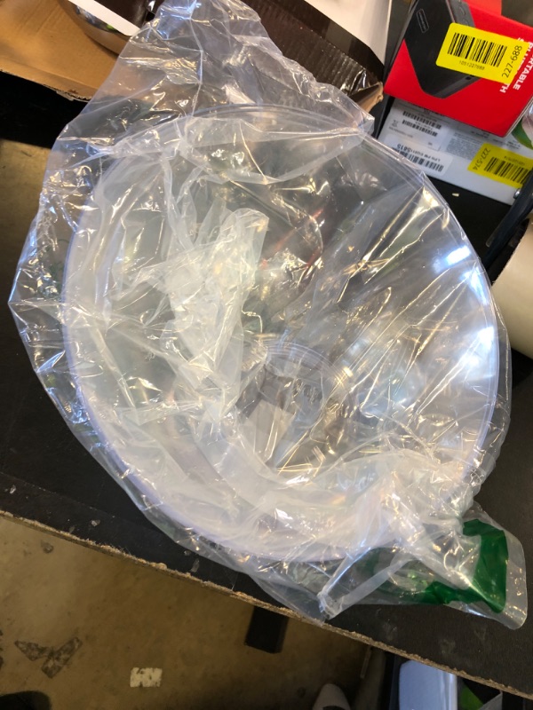 Photo 1 of PLASTICPRO Disposable Angled Plastic Bowls Round Large Serving Bowl, Elegant for Party's, Snack, or Salad Bowl, Clear Pack of 4