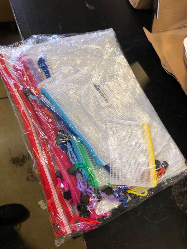 Photo 1 of ENFANTRY 24pcs Mesh Zipper Pouch Bags, A4 Zipper Bags for Organizing Storage, Waterproof Zipper Pouches, Letter Size, File Bags for School, Toys, Puzzle, Board Games and Office Supplies