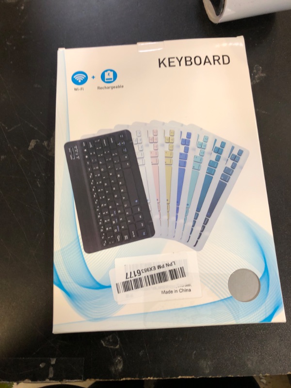 Photo 1 of Ultra-Slim Bluetooth Keyboard Portable Mini Wireless Keyboard Rechargeable for Apple iPad iPhone Samsung Tablet Phone Smartphone iPadOS iOS Android (10 inch Black)
