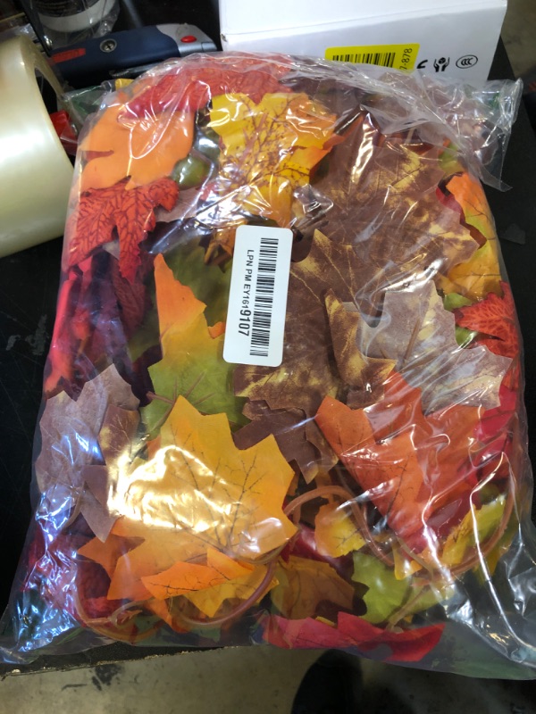Photo 1 of DearHouse 2 Pack Fall Garland Maple Leaf, 5.9Ft/Piece Hanging Vine Garland Artificial Autumn Foliage Garland Thanksgiving Decor for Home Wedding Fireplace Party Christmas (Brown)