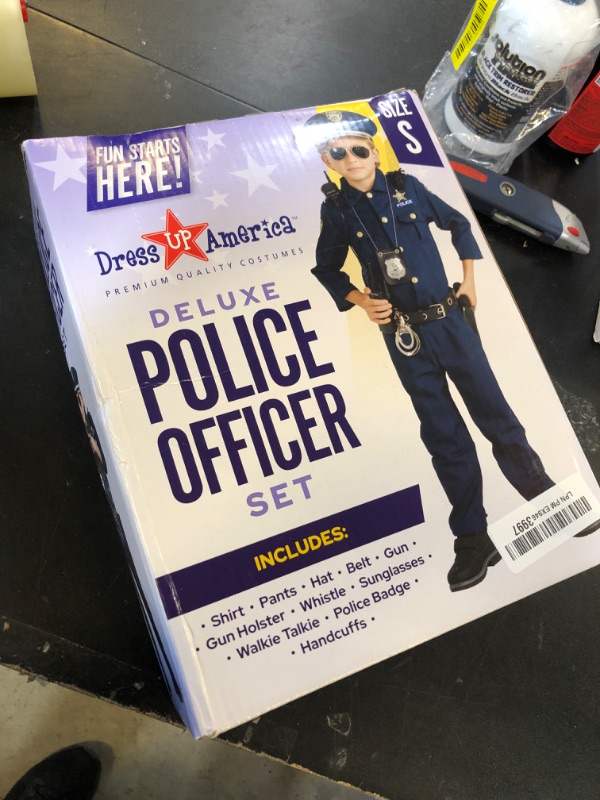 Photo 1 of Dress Up America Police Costume for Kids – Realistic Cop Uniform with Shirt, Pants, Hat & Accessories - Halloween Costume