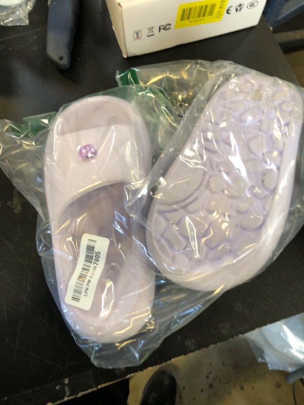 Photo 1 of Fadezar Girls Cloud Bow Slide & Shower Slippers - Non-Slip Slip-On Kids Beach Pool Indoor Outdoor Shoes Purple 2-3 Big Kid 220
