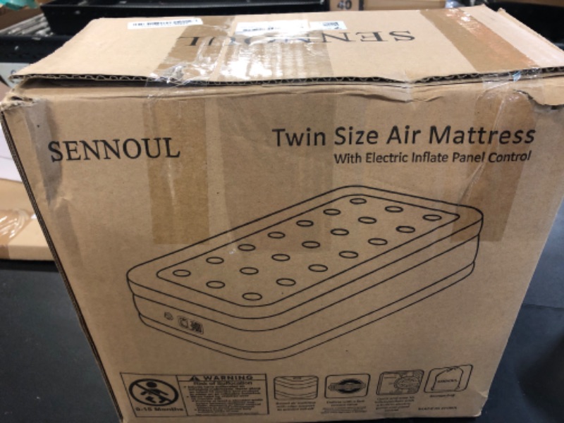 Photo 1 of SENNOUL Air Mattress with Built in Pump - Upgraded Twin Blow Up Mattress, 2 Mins Quick Self Inflatable with Double Air Chamber,16"/550lbs Max, Strong Support, for Camping,Home,Guests,Portable Travel