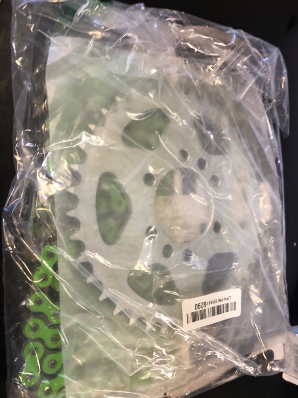 Photo 1 of Caltric Green Drive Chain And Sprockets Kit Compatible with Kawasaki Kfx400 Ksf400A 2003 2004 2005 2006