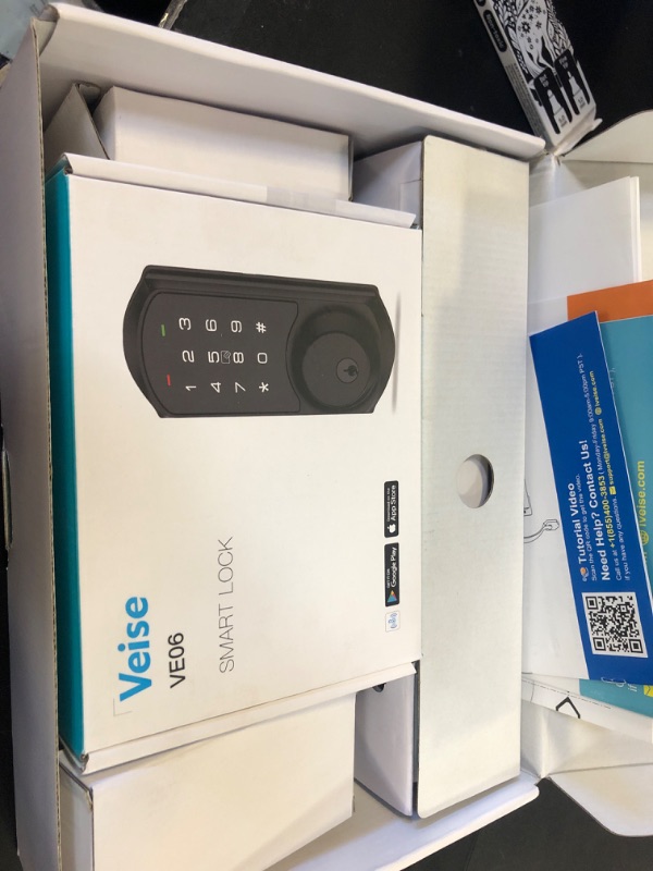 Photo 1 of Veise VE06-H Smart Front Door Lock Set, App Control, Keyless Entry Deadbolt with Lever Handle, Electronic Digital Touchscreen Keypad, Auto Lock, Easy Install, Matte Black