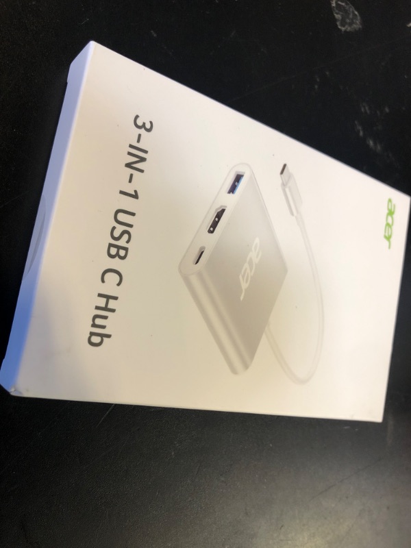 Photo 1 of Acer USB C to HDMI Adapter, 4K USB C Hub with 100W PD, USBA 3.0 Port, HDMI to USBC Multiport Digital AV Converter for MacBook Pro/Air, iPad, Tablets, Switch, TV, Monitor and More (Silver)
