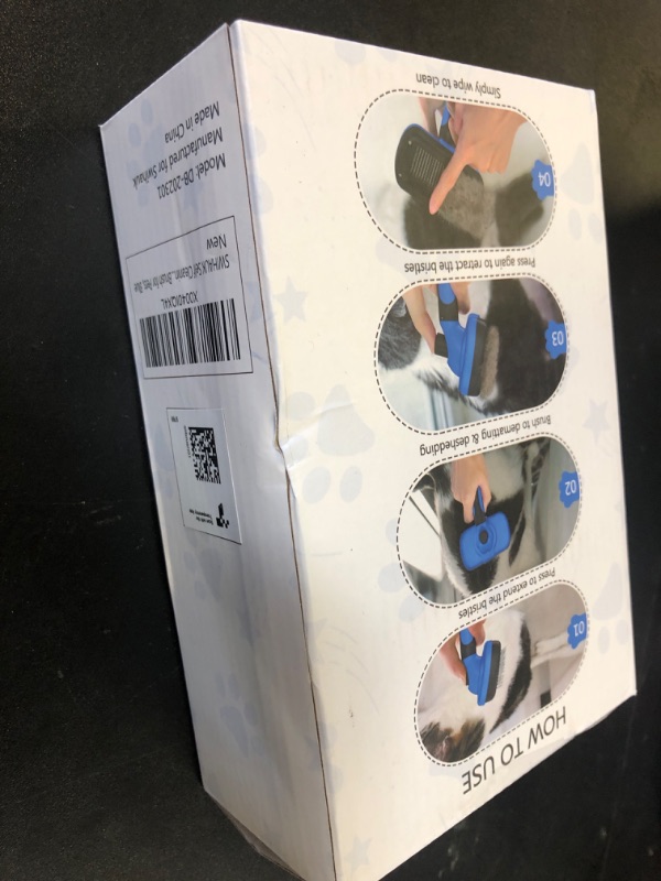 Photo 1 of Swihauk Self Cleaning Slicker Brush - Skin Friendly Deshedding Grooming Tool for Dogs & Cats, Suitable for Shedding & Haired Pets, with Pet Supplies Accessories, Blue