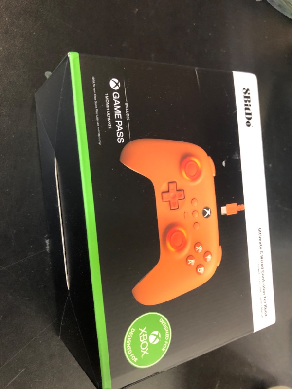 Photo 1 of 8Bitdo Ultimate C Wired Controller for Xbox with Hall Effect Joysticks and Triggers, RGB Lighting Fire Ring, Compatible with Xbox Series X|S, Xbox One, Windows 10/11- Officially Licensed (Orange)