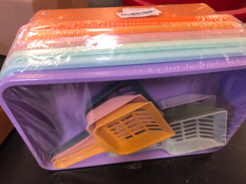 Photo 1 of 6 Pcs Kitten Small Litter Box Set, Plastic Kitten Litter Pan with 6 Scooper Cat Litter Box Cat Litter Box Travel Toilet for Small Pet Kitty Bunny Guinea Pig