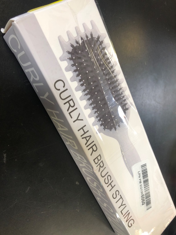 Photo 1 of Curl Defining Brush, Multi Purpose Styling Brush for Separating, Combing and Curling Hair to Reduce Pulling (Cream)