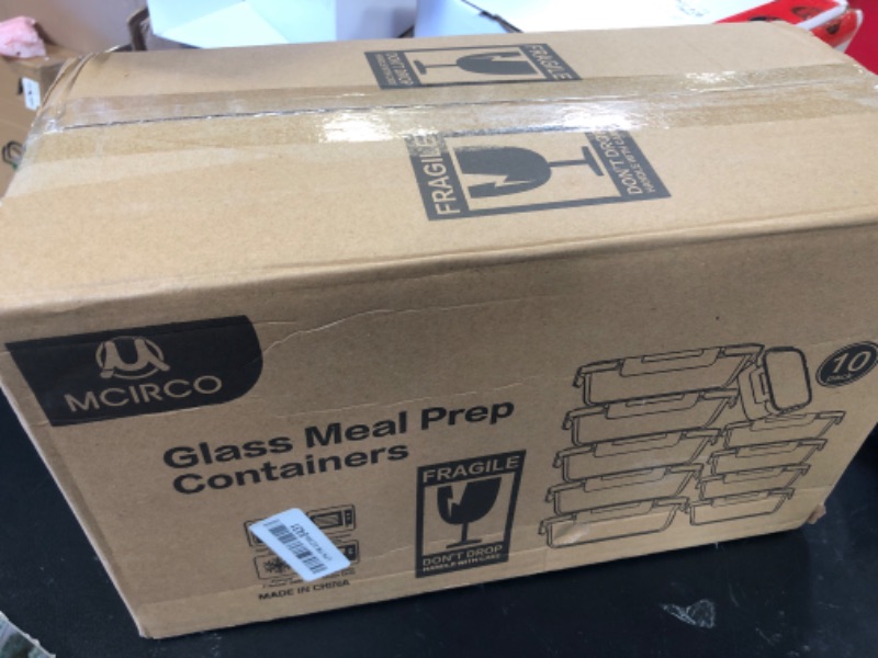Photo 1 of [10-Pack] Glass Meal Prep Containers with Lids, MCIRCO Food Storage Containers with Snap Locking Lids, Airtight Lunch Containers, Microwave, Oven, Freezer and Dishwasher
