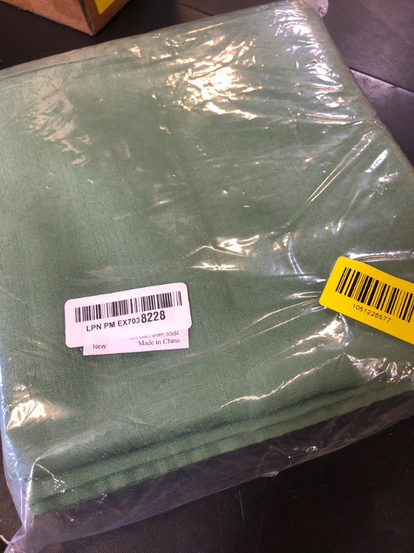 Photo 1 of Veblandy 2 Pack Rectangle Tablecloth, 60x84 inch, Water Resistant Wrinkle Free Linen Textured Table Cloth Washable, Decorative Fabric Table Cover for Dining, Party and Camping, Green