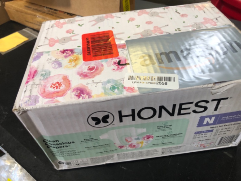 Photo 1 of The Honest Company Clean Conscious Diapers for Delicate Skin | Up to 100% Leakproof | Hypoallergenic, Fragrance Free | Girl Prints | Club Box, Size Newborn, 72 Count (Prints May Vary)