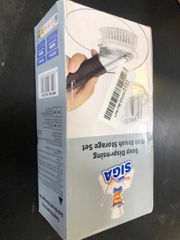 Photo 1 of MR.SIGA Soap Dispensing Dish Brush Storage Set, Kitchen Brush with Holder for Pot Pan Sink Cleaning
