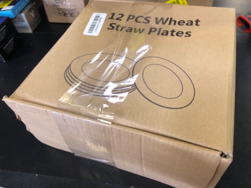 Photo 1 of HEYCOME 12 Pcs Unbreakable Deep Dinner Plates Set, 10 inch Reusable Plastic Wheat Straw Plates, Microwave and Dishwasher Safe Plate for Kitchen, Lightweight Plate for Dessert, BPA Free, 6 Colors