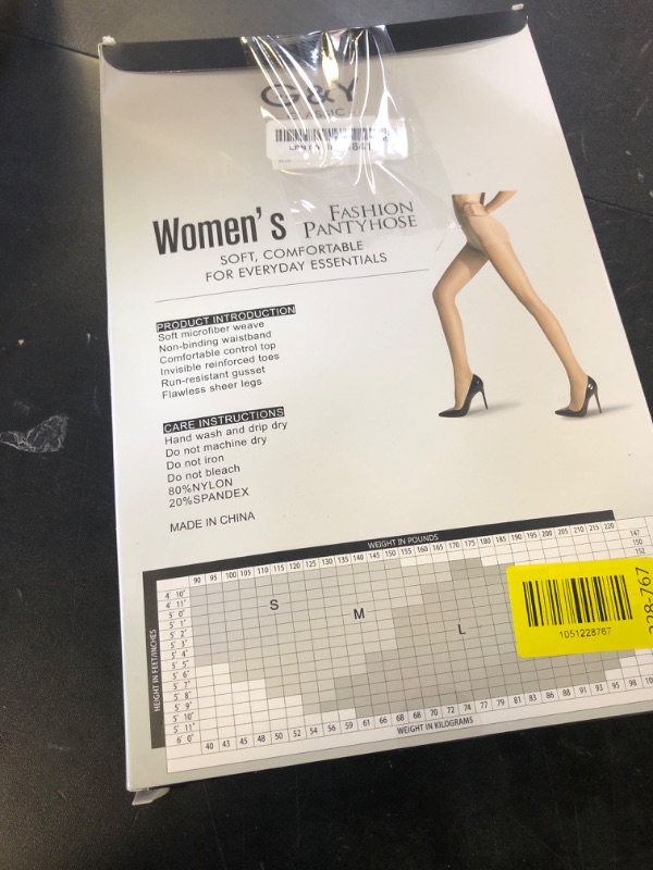 Photo 1 of G&Y 3 Pairs Women's Sheer Tights - 20D Control Top Pantyhose with Reinforced Toes(Nude, L)