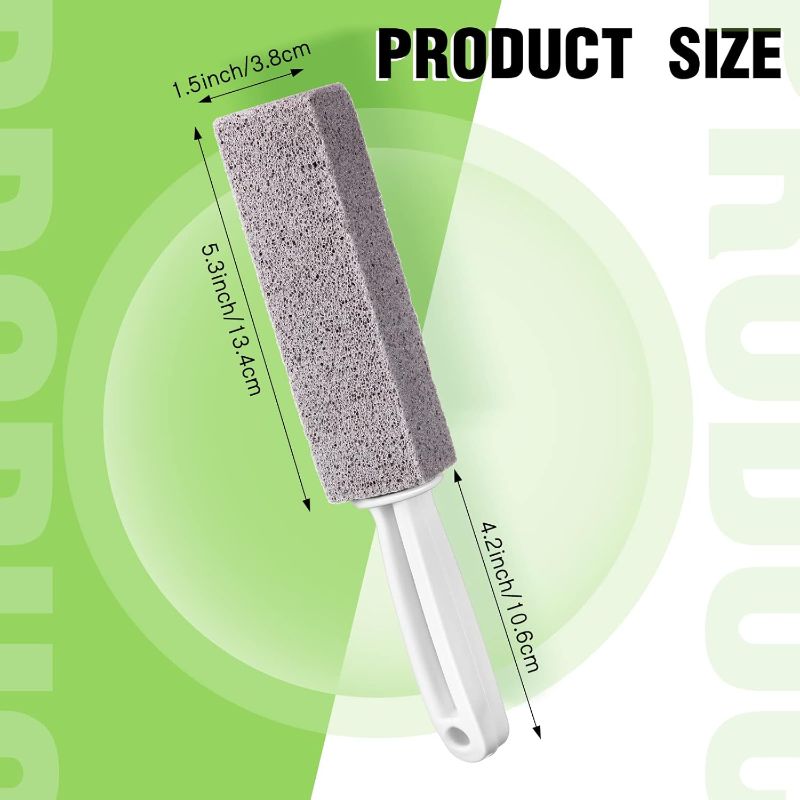 Photo 1 of Pumice Toilet Bowl Brush Pumice Stone with Long Handle Toilet Stone Brush Block for Bath Grout Pool Kitchen Tubs Showers