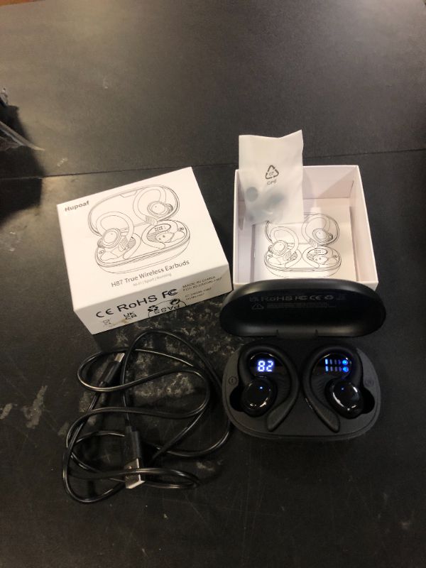 Photo 1 of Wireless Earbuds Bluetooth 5.4 Headphones Sport, 2025 Bluetooth Earbuds with Earhooks, 50H Stereo Over Ear Buds, Earphone with 4 ENC Noise Canceling Mic, IP7 Waterproof Headset for Running/Gym/Workout