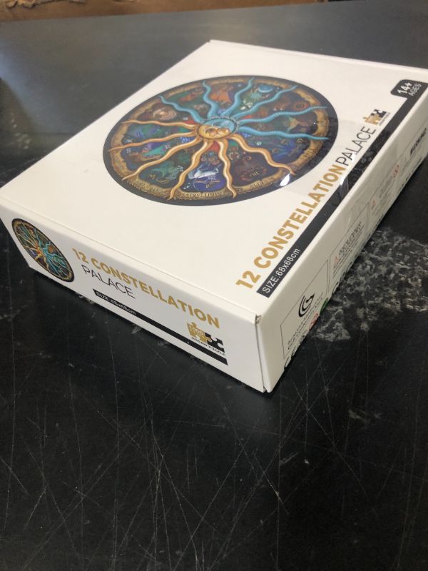 Photo 1 of XWFXZRO Jigsaw Puzzles for Adults 1000 Pieces, Zodiac Horoscope Round Puzzle, Challenging Hard Fun 12 Constellation Astrology Puzzle for Game Nights, Finished Size 26.7"x26.7"