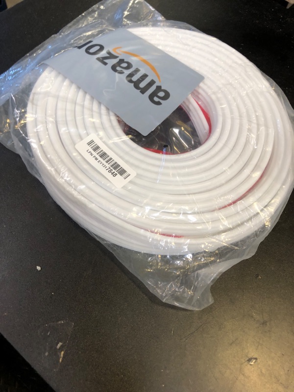 Photo 1 of SILIENTWERK 40 Feet Self-Adhesive Rubber Weather Stripping Fits Big Gaps, Extra Thick Rubber Door Weather Stripping Door Seal Strip for Door Frame Door Insulation Strip Waterproof(White)