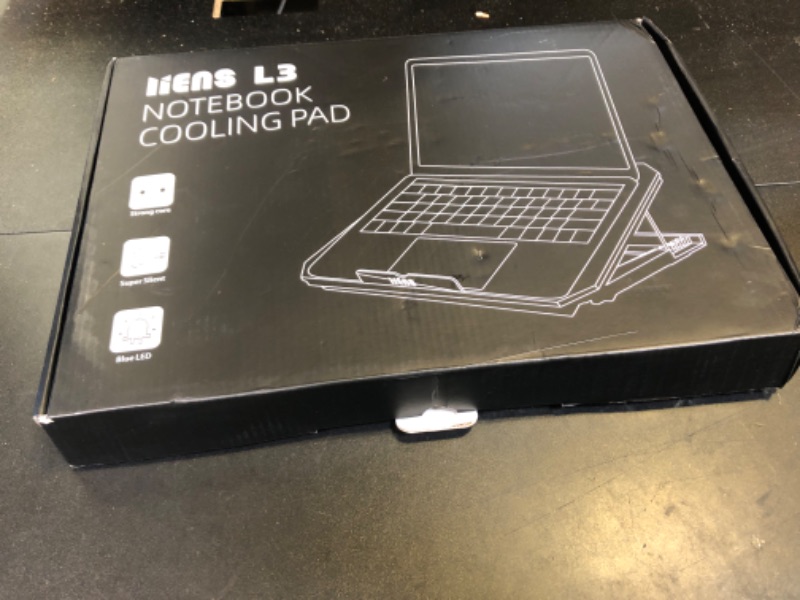Photo 1 of LIENS Laptop Cooling Pad with Adjustable Height Two 5.1 Inches Fan 2 USB Ports Suitable for 12"-15.6" Laptops?Black?