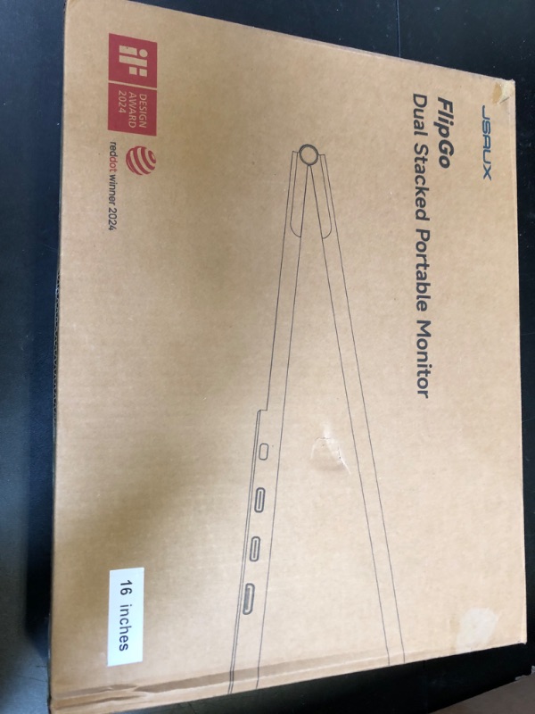 Photo 1 of JSAUX FlipGo Touchscreen 16" Dual Portable Monitor, 2.5K Triple Laptop Touch IPS Screen Foldable Extender for Laptop[for Windows/Linux] One Cable to Dual/Magnetic Design/Built-in HUB/HiDPI Display