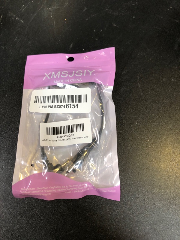Photo 1 of XMSJSIY Mini XLR to 3.5mm Stereo Audio Cable 90 Degree Right Angle 1/8" TRS to Mini XLR 3 Pin Female Headphone Spring Audio Coiled Cord for MP3 Players, Phones, Laptops - 0.5m /1.65 ft
