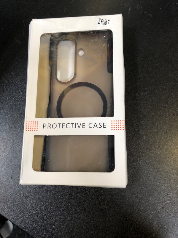 Photo 1 of Temdan Magnetic for Samsung Galaxy Z Fold 7 Case,[Compatible with MagSafe][Built-in HD Screen Protector&Invisible Kickstand][Hinge Protection]Translucent Matte Shockproof Phone Case for Z Fold 7,Black