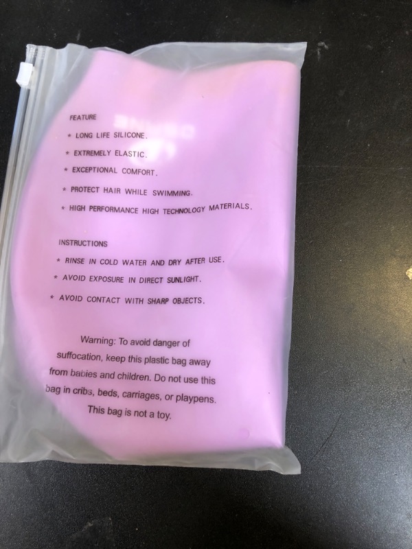 Photo 1 of Womens Silicone Swim Cap for Long Hair,3D Ergonomic Design Silicone Swimming Caps for Women Kids Men Adults Boys Girls with Ear Plug and Nose Clip(Purple/L)