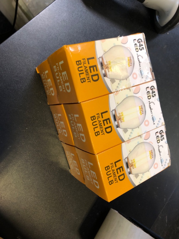 Photo 1 of Beonllay Vintage Amber Light Bulbs 25 watt Equivalent Dimmable E26 LED Bulb 2500K Warm Light, 2W LED Globe Edison Decorative Light Bulb, 6 Pack