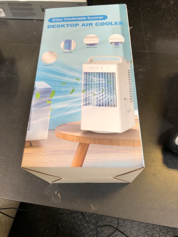 Photo 1 of Portable Air Conditioners, SMLEGFT 90° Auto-Oscillating Evaporative Air Cooler with 3 Speeds & 2/4H Timer, 900ml Large Tank & 7 Color Light, Portable Ac Personal Air Conditioner for Bedroom Office