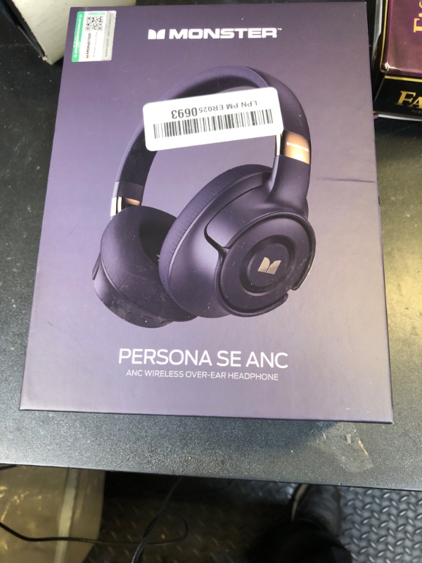 Photo 1 of Monster Persona SE ANC Active Noise Cancelling Headphones, Over Ear Bluetooth Headphones Wireless, 60H Playtime, HiFi Stereo Audio, Deep Bass, Built-in Mic, Memory Foam Ear Cups for Home (Blue)