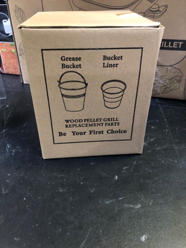 Photo 1 of Drip Grease Bucket and 12-Pack Liners for Traeger 20/22/34 Series, Pit Boss etc Pellet Grill Smoker (Black 12)