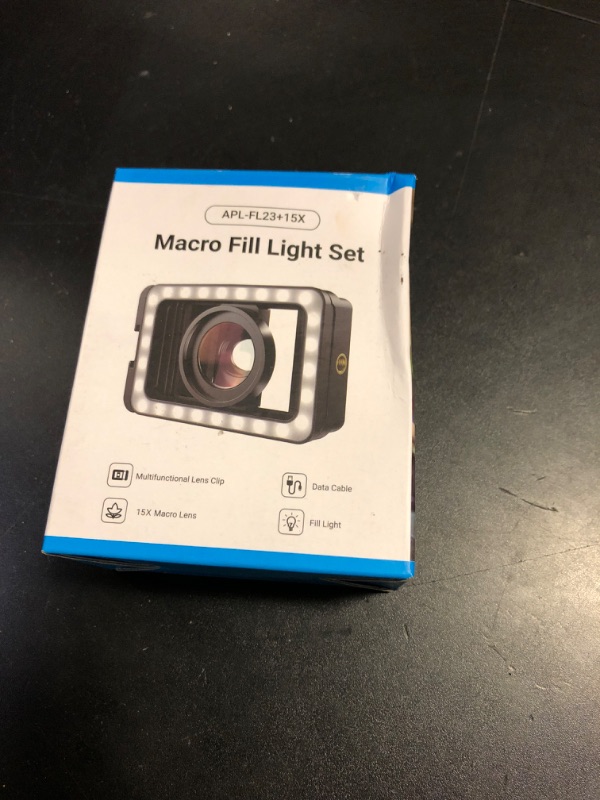 Photo 1 of APEXEL 15X Macro Lens for iPhone with LED Fill Light, Samsung, Android Phone, with Universal Lens Clip Attachment (Fits for Almost Smartphone)