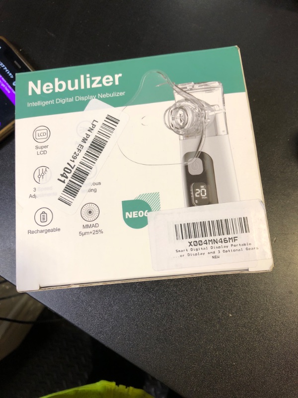 Photo 1 of Smart Digital Display Portable Nebulizer for Adults and Kids, Portable Nebulizer for Travel and Home Use, Rechargeable Nebulizer with a Remaining Power Display and 3 Optional Gears