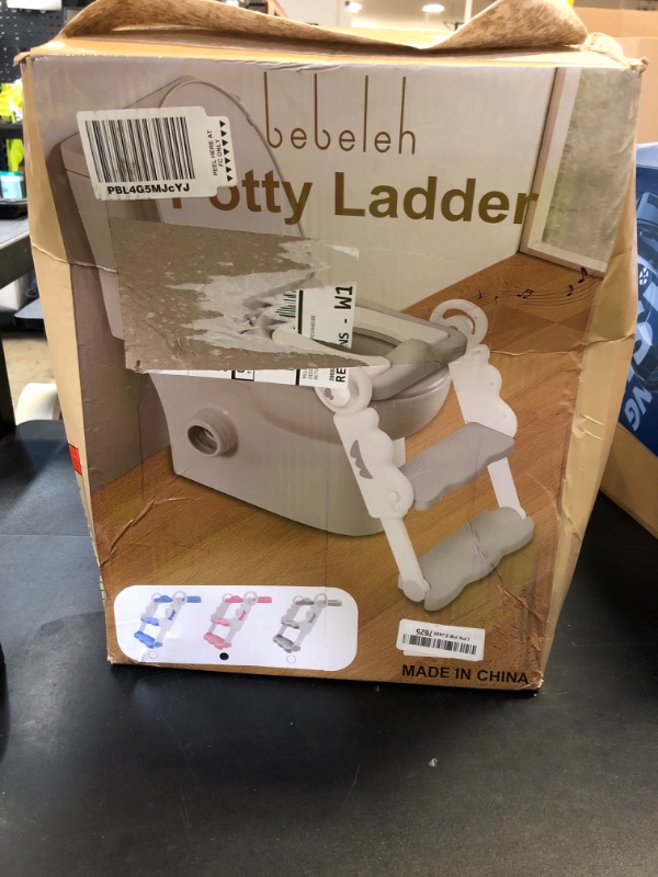 Photo 1 of bebeleh Musical & Sound Toddler Potty Training Seat w/Step Stool Ladder - Collapsible & Adjustable Toilet, Pre Assembled Toddler Toilet Seat w/Music & Sounds - Splash Guard & Anti-Slip Steps - Pink