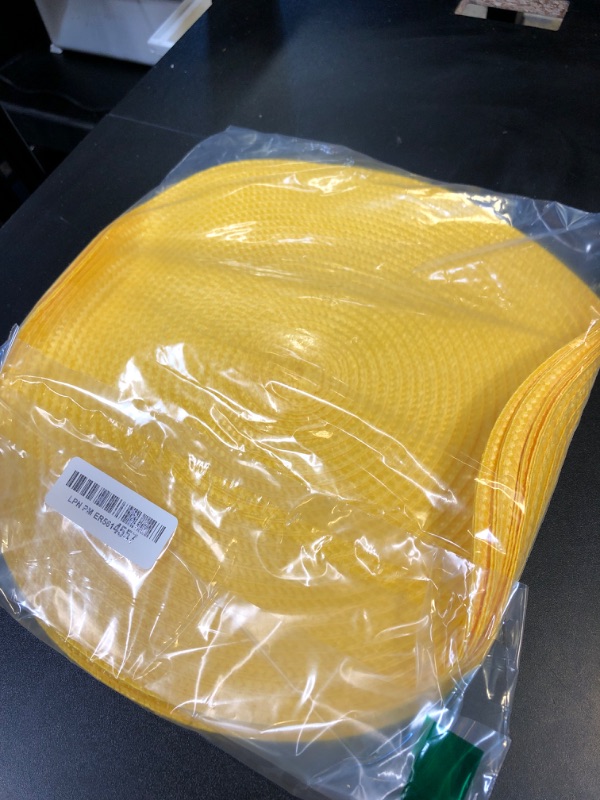 Photo 1 of FunWheat Round Braided Placemats Set of 4 Place Mats for Dining Tables Woven Washable Non-Slip Table mats Small 13 inch(S Yellow, 4pcs)