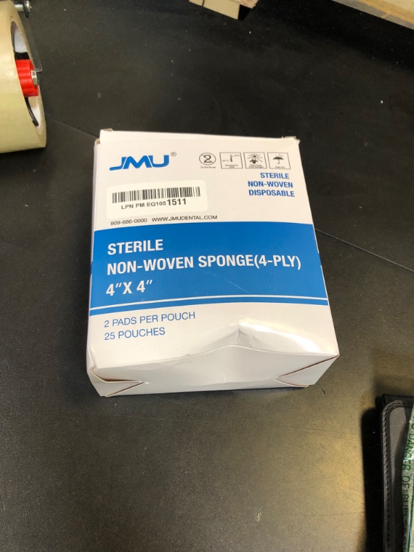 Photo 1 of JMU Sterile Gauze Pads 4x4, Highly Absorbent Non-Woven Sterile Gauze Sponges, 25 Packs, 50 Pcs Total